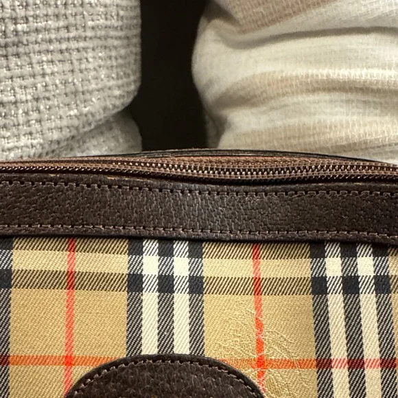 Burberry Beige and Brown Check Toiletry Bag